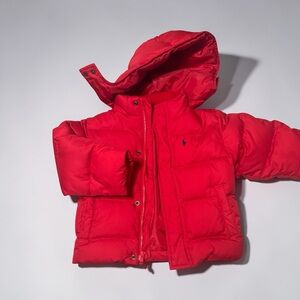 Polo by Ralph Lauren Kids Red Puffer Jacket with Hood